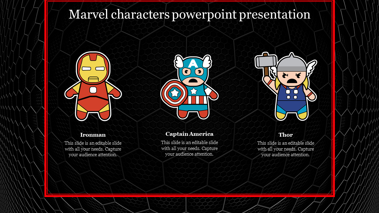 Wonderful Marvel Characters PowerPoint Presentation